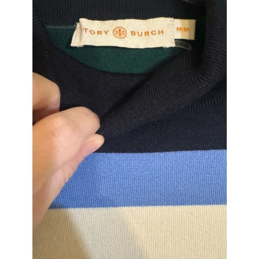 Tory Burch Color Block Wool Sweater M